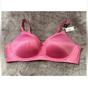 Torrid Dream Wire-Free Push-Up Bra 360° Back Smoothing 46C Pink Mesh NWT